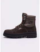 G-Star Bocanci de piele intoarsa cu garnituri din material textil Arron - Maro inchis