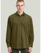 G-Star Camasa uni din bumbac - Verde masliniu