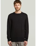G-Star Pulover din lana Merinos cu model uni Premium Core - Negru