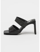 G-Star Sandale din piele cu toc si garnitura din denim Darcy - Negru