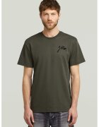G-Star Tricou din bumbac organic cu detaliu logo - Kaki