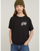 G-Star Tricou lejer din bumbac organic cu broderie logo - Alb/Negru
