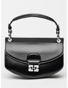 GANNI Geanta crossbody de piele ecologica cu clapa si detaliu metalic - Negru