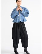 GANNI Jacheta plisse din denim - Albastru melange