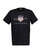 Gant Tricou de bumbac cu logo Archive Shield - Negru