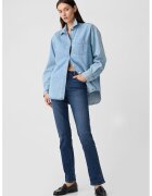 Gap Blugi slim-fit cu talie medie - Albastru inchis