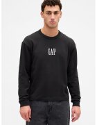 Gap Bluza de trening cu imprimeu logo - Negru stins