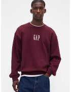 Gap Bluza de trening cu maneci cazute si logo - Visiniu