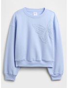 Gap Bluza de trening din amestec de bumbac cu broderie - Albastru glaciar