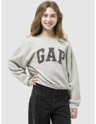 Gap Bluza de trening supradimensionata cu logo - Gri melange