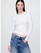 Gap Bluza uni slim fit - Alb