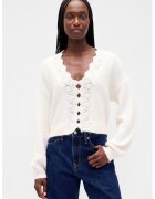 Gap Cardigan crop pufos - Alb fildes