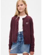 Gap Cardigan cu nasturi si logo - Visiniu