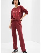 Gap Pantaloni de trening cu croiala dreapta si logo - Rosu inchis