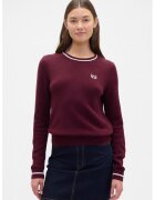Gap Pulover din amestec de bumbac cu decolteu la baza gatului - Rosu inchis