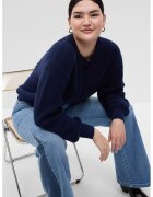 Gap Pulover uni de bumbac - Bleumarin