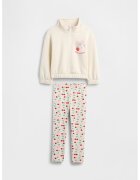 Gap Set de colanti si bluza de trening cu fermoar scurt si model - Rosu/Verde/Alb fildes