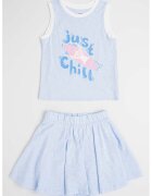 Gap Set de fusta si top Stitch - Albastru azur/Roz