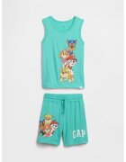 Gap Set de imbracaminte cu model grafic - 2 piese - Turcoaz/Maro deschis