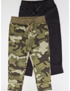 Gap Set de pantaloni de trening din bumbac organic - 2 perechi - Verde/Negru