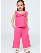 Gap Set de pantaloni si top de muselina - Fucsia