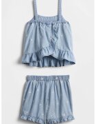 Gap Set de top si pantaloni scurti cu stele brodate - Albastru prafuit