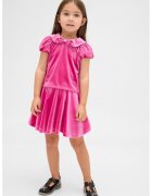 Gap Set de tricou cu aspect de catifea si fusta cu pliuri - 2 piese - Fucsia