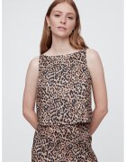 Gap Top din amestec de in cu animal print - Negru/Maro