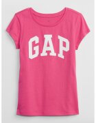 Gap Tricou cu imprimeu logo - Alb/Roz aprins