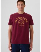 Gap Tricou de bumbac cu logo - Visiniu