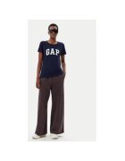 Gap Tricou din bumbac cu imprimeu logo pe piept - Bleumarin