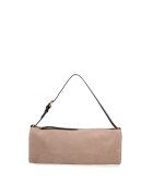 Gave Lux Geanta baguette din piele intoarsa Valoria Chic - Maro taupe