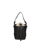 Gave Lux Geanta bucket de paie si piele - Negru