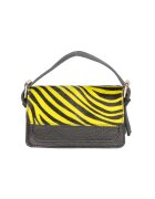 Gave Lux Geanta crossbody din piele cu segment din piele cu par scurt - Negru - Galben