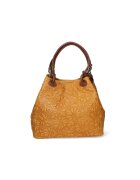 Gave Lux Geanta hobo cu model floral in relief - Caramel
