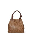 Gave Lux Geanta hobo cu model floral in relief - Maro taupe