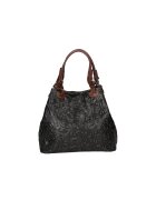 Gave Lux Geanta hobo cu model floral in relief - Negru