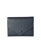 Gave Lux Portofel de piele cu clapa si aspect texturat 25577 - Albastru