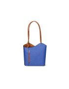 Gave Lux Rucsac de piele cu imprimeu piele de strut - Albastru royal/Caramel