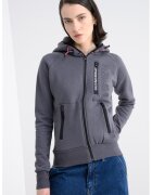 Geo Norway Hanorac cu fermoar si maneci raglan Fiona - Gri inchis