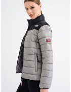 Geographical Norway Geaca cu vatelina si logo - Negru/Gri