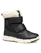 Geox Cizme sport fete - piele ecologica - negru/alb -