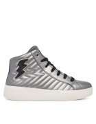 Geox Pantofi copii - Dk Silver - piele ecologica - pentru fete - Argintiu