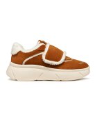 Geox Pantofi sport de piele intoarsa cu detalii din teddy - Maro scortisoara