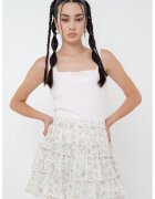 Gina Tricot Top din amestec de bumbac organic cu decolteu patrat - Roz pastel