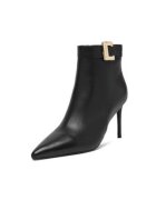 Gino Rossi Botine dama EO-LUIZA-C001X-1 - piele naturala - negru - cu fermoar - varf ascutit - Negru
