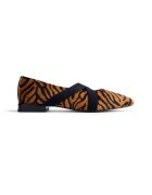 Gioseppo Balerini de piele cu animal print - Maro
