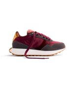 Gioseppo Pantofi sport de piele intoarsa cu garnituri textile si stralucitoare - Visiniu