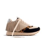 Gioseppo Pantofi sport wedge de piele intoarsa - Maro taupe