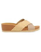 Gioseppo Papuci wedge de piele ecologica - Bej